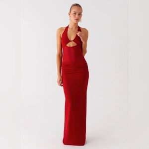 Peppermayo Exclusive - Billen Halter Maxi Dress - Red US 6 / AU 10 new with tags